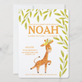 Elegant Giraffe Animals Safari Birthday Uitnodigin Save The Date (Voorkant)