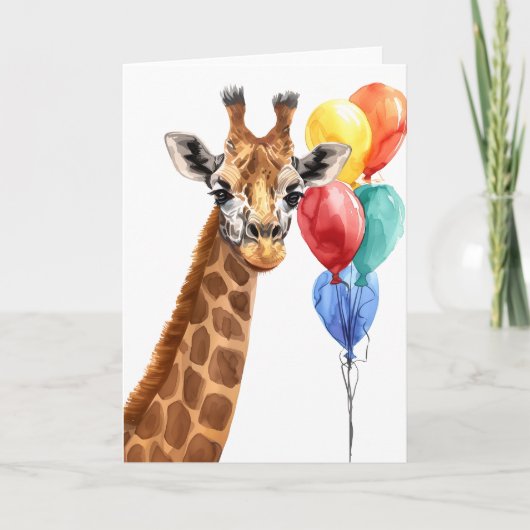 Elegant Giraffe Celebration Wenskaart Kaart (Voorkant)