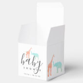 Elegant Giraffe Elephant Baby shower Bedankdoosjes (Geopend)