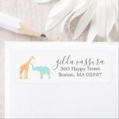 Elegant Giraffe Elephant Baby shower Etiket (Insitu)