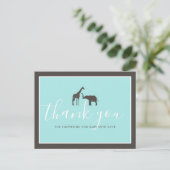 Elegant Giraffe Elephant Baby shower Hartelijk dan Briefkaart (Staand voorkant)