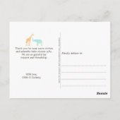 Elegant Giraffe Elephant Baby shower Hartelijk dan Briefkaart (Achterkant)