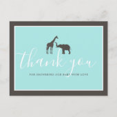 Elegant Giraffe Elephant Baby shower Hartelijk dan Briefkaart (Voorkant)