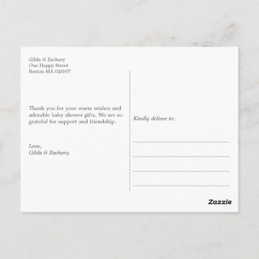 Elegant Giraffe Elephant Baby shower Hartelijk dan Briefkaart (Achterkant)