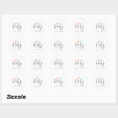 Elegant Giraffe Elephant Baby shower Ronde Sticker (Vel)