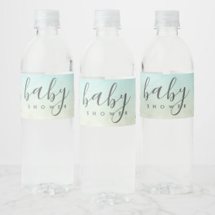 Elegant Giraffe Elephant Baby shower Waterfles Etiket