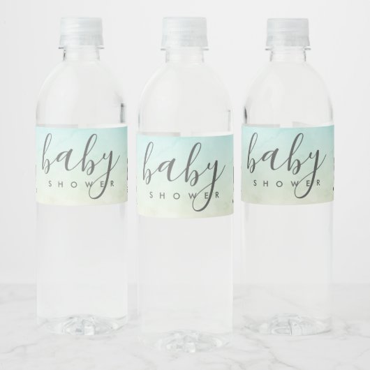 Elegant Giraffe Elephant Baby shower Waterfles Etiket (Flessen)