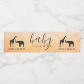 Elegant Giraffe Elephant Baby shower Waterfles Etiket (Enkel label)