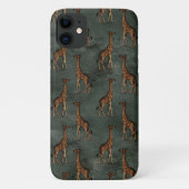 Elegant Giraffe in Bronze Green Chic Case-Mate iPhone Case (Achterkant)