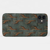 Elegant Giraffe in Bronze Green Chic Case-Mate iPhone Case (Achterkant (horizontaal))