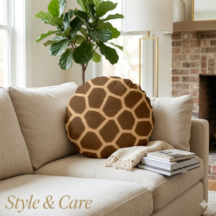 Elegant Giraffe Patroon Premium Kwaliteit Rond Kussen