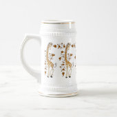Elegant giraffes gold and white beer stein bierpul (Links)