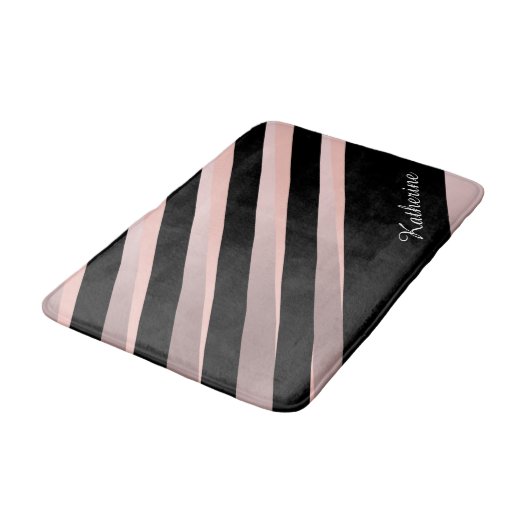 Elegant girale abstracte rozen goud, zwart & roze badmat (Gekanteld)