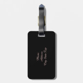 Elegant girale abstracte rozen goud, zwart & roze bagagelabel (Achterkant verticaal)