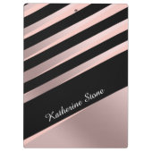 Elegant girale abstracte rozen goud, zwart & roze klembord (Achterkant)