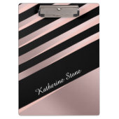 Elegant girale abstracte rozen goud, zwart & roze klembord (Voorkant)