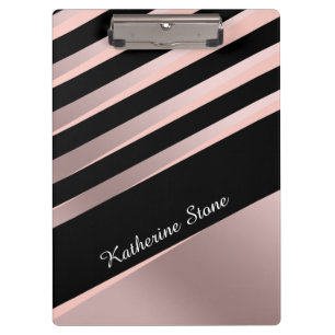 Elegant girale abstracte rozen goud, zwart & roze klembord