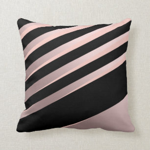 Elegant girale abstracte rozen goud, zwart & roze kussen