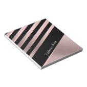 Elegant girale abstracte rozen goud, zwart & roze notitieblok (Schuin)