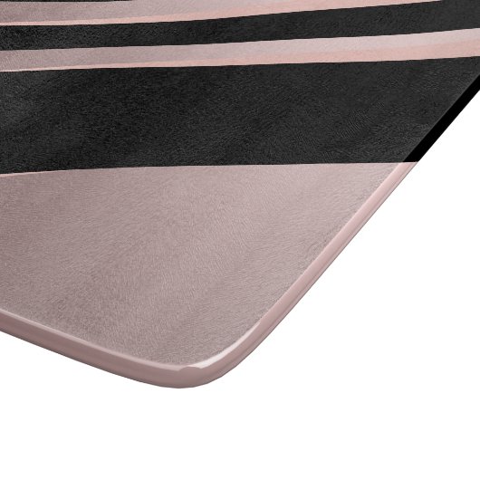 Elegant girale abstracte rozen goud, zwart & roze snijplank (Hoek)