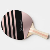 Elegant girale abstracte rozen goud, zwart & roze tafeltennisbatje (Zijkant)