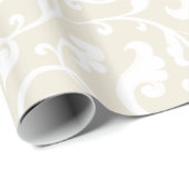 Elegant girale beige florale monogram cadeaupapier (Rol Hoek)
