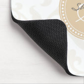 Elegant girale beige florale monogram muismat (Hoek)