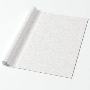 Elegant girale beige witte florale monogram cadeaupapier