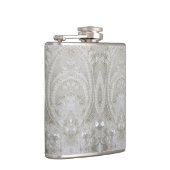 elegant girale crème grijs beige witte florale heupfles (Rechts)