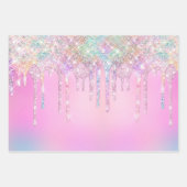 Elegant girale druppelaar roze glitter inpakpapier vel (Voorkant 2)