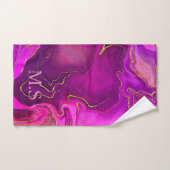 Elegant girale faux glitter marmer monogram bad handdoek (Handdoek)