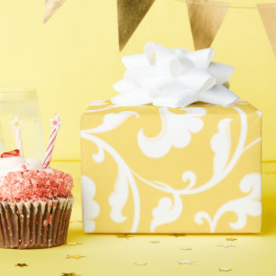 Elegant girale gele florale monogram cadeaupapier