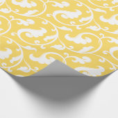 Elegant girale gele florale monogram cadeaupapier (Hoek)