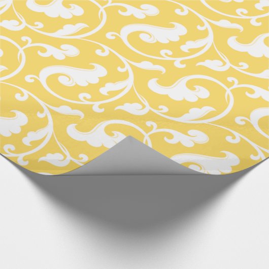 Elegant girale gele florale monogram cadeaupapier (Hoek)