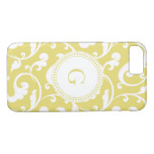 Elegant girale gele florale monogram Case-Mate iPhone case (Achterkant (Horizontaal))