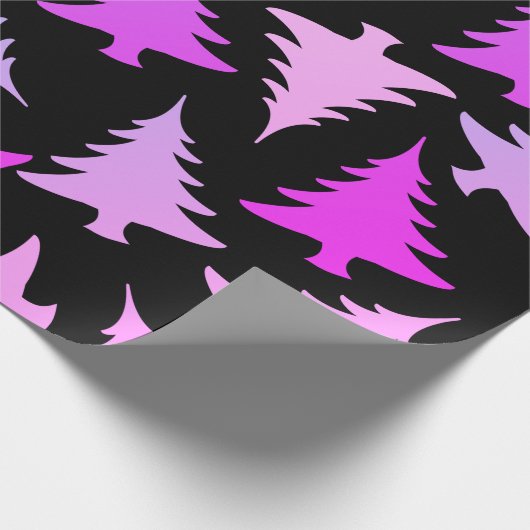 Elegant girale kleurrijke kerstboomstructuur cadeaupapier (Hoek)