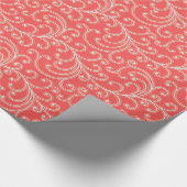 Elegant girale rode florale monogram cadeaupapier (Hoek)