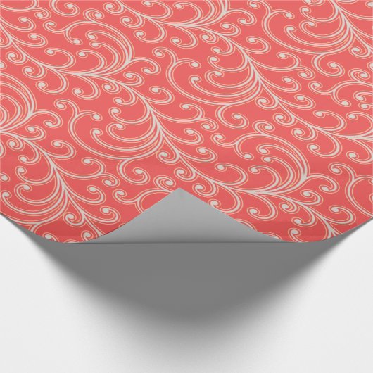 Elegant girale rode florale monogram cadeaupapier (Hoek)