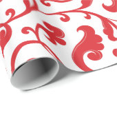 Elegant girale rode florale monogram cadeaupapier (Rol Hoek)