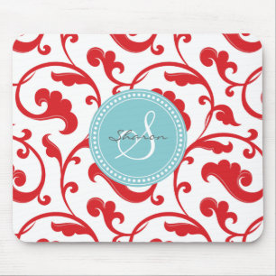Elegant girale rode florale monogram muismat