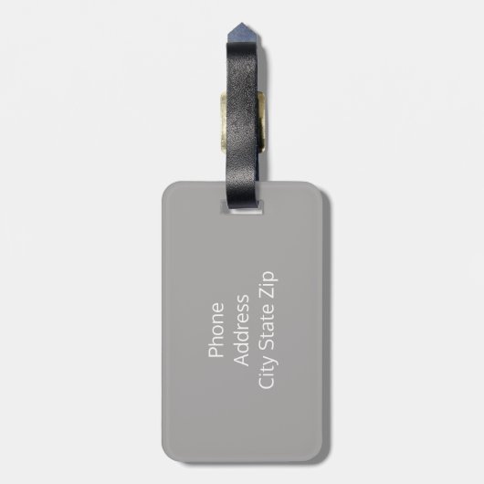 Elegant girale roos goud- en grijze anananaspatroo bagagelabel (Achterkant verticaal)