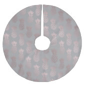 Elegant girale roos goud- en grijze anananaspatroo kerstboom rok (Voorkant)