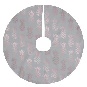 Elegant girale roos goud- en grijze anananaspatroo kerstboom rok