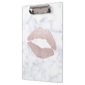 elegant girale roos goud glitter lippen witte marm klembord (Links)