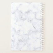 elegant girale roos goud glitter lippen witte marm planner (Achterkant)