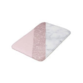 elegant girale roos goud glitter witte marmer roze badmat (Gekanteld)