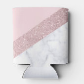 elegant girale roos goud glitter witte marmer roze blikjeskoeler (Achterkant)