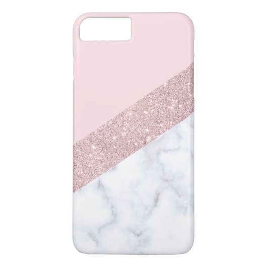elegant girale roos goud glitter witte marmer roze Case-Mate iPhone case (Achterkant)