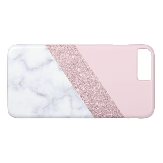 elegant girale roos goud glitter witte marmer roze Case-Mate iPhone case (Achterkant (Horizontaal))