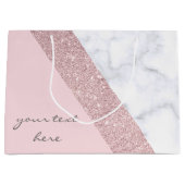 elegant girale roos goud glitter witte marmer roze large cadeautasje (Voorkant)